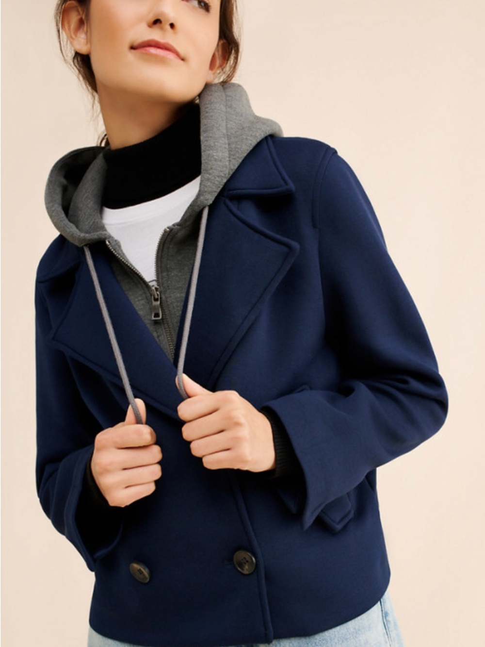 Maeve Twofer Hooded Peacoat